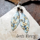 Yellow Floral Enameled Earrings Sterling Silver