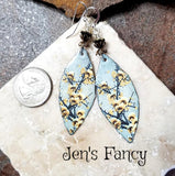 Yellow Floral Enameled Earrings Sterling Silver