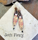 Geisha Girl Enameled Earrings Sterling Silver