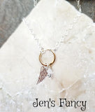Angel Wing Moonstone Necklace Sterling Silver