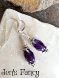 Amethyst Gemstone Earrings Bali Sterling Silver