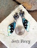 Butterfly Enameled Art Earrings Long Boho