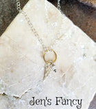 Angel Wing Moonstone Necklace Sterling Silver