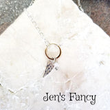 Angel Wing Moonstone Necklace Sterling Silver