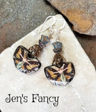 Fairy Butterfly Earrings Porcelain Sterling Silver