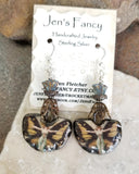 Fairy Butterfly Earrings Porcelain Sterling Silver