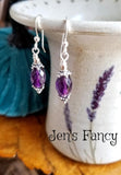 Amethyst Gemstone Earrings Bali Sterling Silver