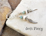 Apatite & Pearl Wing Earrings Sterling Silver