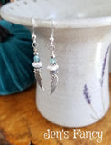 Apatite & Pearl Wing Earrings Sterling Silver