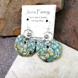 Floral Porcelain Earrings Pearl Sterling Silver