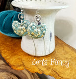 Floral Porcelain Earrings Pearl Sterling Silver