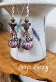 Fall Pumpkin Porcelain Earrings Sterling Silver & Brass