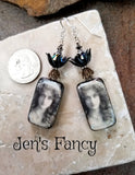 Lady Ghost Halloween Gothic Earrings Porcelain & Sterling Silver