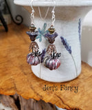 Fall Pumpkin Porcelain Earrings Sterling Silver & Brass