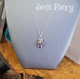 Amethyst Gemstone Cluster Briolette Necklace Sterling Silver Tiger Eye Iolite