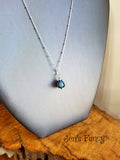 Rosebud Floral Necklace Lampwork Art Glass Sterling Silver