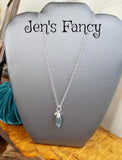 Marquise Labradorite Gemstone Necklace Sterling Silver