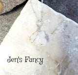 Opal Rough Cut Necklace Sterling Silver Wire Wrapped Jewelry