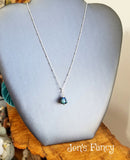 Rosebud Floral Necklace Lampwork Art Glass Sterling Silver