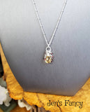 Citrine Briolette Necklace with Garnet Sterling Silver