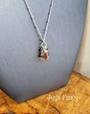 Citrine Briolette Necklace with Garnet Sterling Silver