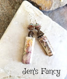 Fairy Porcelain Floral Earrings Sterling Silver & Brass