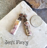 Fairy Porcelain Floral Earrings Sterling Silver & Brass