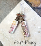 Fairy Porcelain Floral Earrings Sterling Silver & Brass