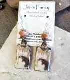 Mother & Child Gustav Earrings Porcelain Art Print Sterling Silver, New Mother Jewelry,