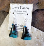 Chrysocolla Earrings Sterling Wire Wrapped Jewelry