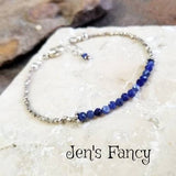 Sodalite Gemstone Bracelet Karen Hill Tribe Fine Silver, Layering Minimalist Bracelet
