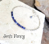 Sodalite Gemstone Bracelet Karen Hill Tribe Fine Silver, Layering Minimalist Bracelet