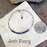 Sodalite Gemstone Bracelet Karen Hill Tribe Fine Silver, Layering Minimalist Bracelet