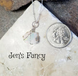 Opal Rough Cut Necklace Sterling Silver Wire Wrapped Jewelry