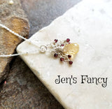Citrine Briolette Necklace with Garnet Sterling Silver