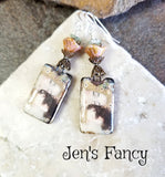 Mother & Child Gustav Earrings Porcelain Art Print Sterling Silver, New Mother Jewelry,