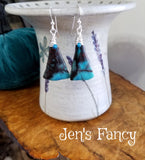 Chrysocolla Earrings Sterling Wire Wrapped Jewelry