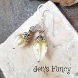 Rosebud Floral Earrings Sterling Silver & Vermeil, Jen's Fancy, Gift for Her, Unique Handcrafted Jewelry, Wedding Bridal Earrings Jewelry