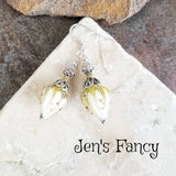Rosebud Floral Earrings Sterling Silver & Vermeil, Jen's Fancy, Gift for Her, Unique Handcrafted Jewelry, Wedding Bridal Earrings Jewelry