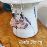 Bamboo Enameled Earrings Sterling Silver & Garnet