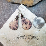 Bamboo Enameled Earrings Sterling Silver & Garnet