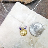 Evil Eye of Ra Gemstone Necklace Sterling Silver & Vermeil