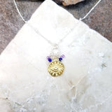 Evil Eye of Ra Gemstone Necklace Sterling Silver & Vermeil