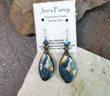 Peacock Earrings Porcelain Art Print Sterling Silver