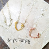 Deer Antler Necklace with Moonstone Sterling Silver