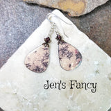 Bamboo Enameled Earrings Sterling Silver & Garnet