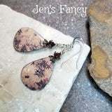 Bamboo Enameled Earrings Sterling Silver & Garnet