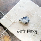 Raw Moonstone Necklace Rough Cut Sterling Silver Wire Wrapped