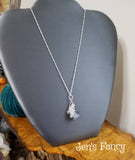 Raw Moonstone Necklace Rough Cut Sterling Silver Wire Wrapped