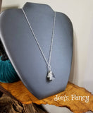 Raw Moonstone Necklace Rough Cut Sterling Silver Wire Wrapped
